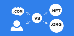Generate a high-quality, relevant image prompt for an article about: .COM vs .NET vs .ORG: Choose th