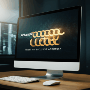 Generate a high-quality, relevant image prompt for an article about: Premium Domains: Invest in a Ex