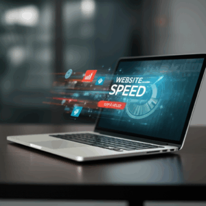 Generate a high-quality, relevant image prompt for an article about: Website Speed: Crucial for SEO