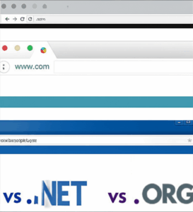 Generate a high-quality, relevant image prompt for an article about: .COM vs .NET vs .ORG: Choosing