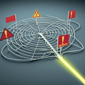 Generate a high-quality, relevant image prompt for an article about: Domain Buying Mistakes: 7 to Av