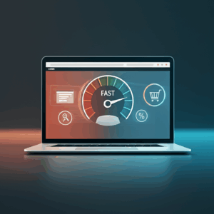 Generate a high-quality, relevant image prompt for an article about: Website Speed: Crucial for SEO