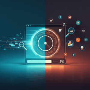 Generate a high-quality, relevant image prompt for an article about: Website Speed: Crucial for SEO