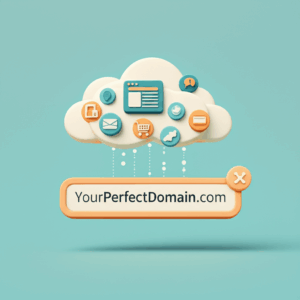 Generate a high-quality, relevant image prompt for an article about: Domain Names: Choosing the Perf