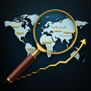 Generate a high-quality, relevant image prompt for an article about: Premium Domains: Should You Inv