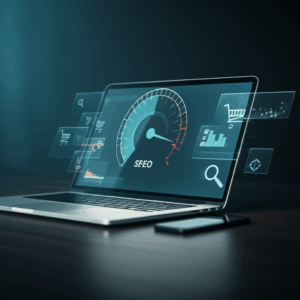 Generate a high-quality, relevant image prompt for an article about: Website Speed: Crucial for SEO