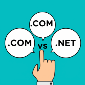 Generate a high-quality, relevant image prompt for an article about: .COM vs .NET vs .ORG: Choosing