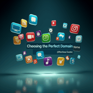 Generate a high-quality, relevant image prompt for an article about: Domain Names: Choosing the Perf