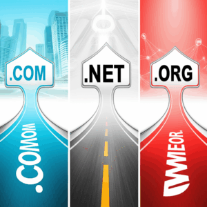 Generate a high-quality, relevant image prompt for an article about: .COM vs .NET vs .ORG: Choosing