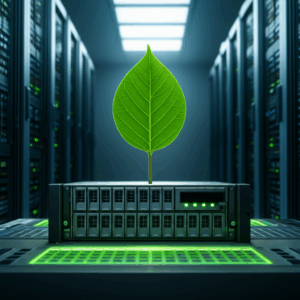 Generate a high-quality, relevant image prompt for an article about: Eco-Friendly Hosting: Affordabl