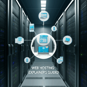 Generate a high-quality, relevant image prompt for an article about: Web Hosting Explained: Easy Beg