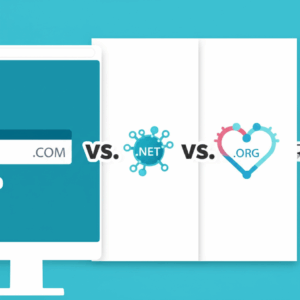 Generate a high-quality, relevant image prompt for an article about: .COM vs .NET vs .ORG: Choosing