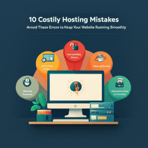 Generate a high-quality, relevant image prompt for an article about: Hosting Mistakes: Avoid These 1