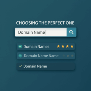 Generate a high-quality, relevant image prompt for an article about: Domain Names: Choosing the Perf