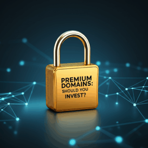 Generate a high-quality, relevant image prompt for an article about: Premium Domains: Should You Inv