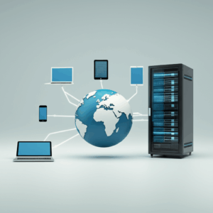 Generate a high-quality, relevant image prompt for an article about: Web Hosting Explained: Simple B