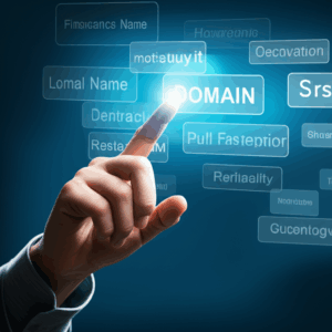 Generate a high-quality, relevant image prompt for an article about: Domain Names: Choosing the Perf