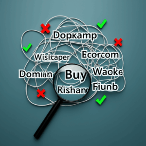 Generate a high-quality, relevant image prompt for an article about: Domain Buying Mistakes: 7 to Av