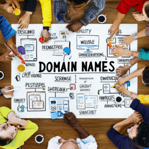 Generate a high-quality, relevant image prompt for an article about: Domain Names: Choosing the Perf