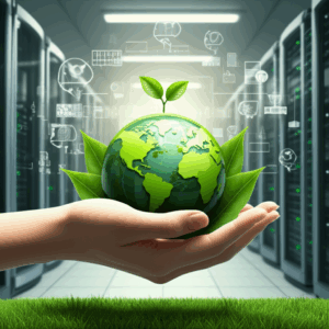Generate a high-quality, relevant image prompt for an article about: Eco-Friendly Hosting: Best Sust
