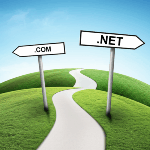 Generate a high-quality, relevant image prompt for an article about: .COM vs .NET vs .ORG: Choosing