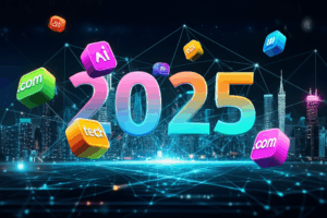 Generate a high-quality, relevant image prompt for an article about: Domain Trends 2025: Stunning Pr