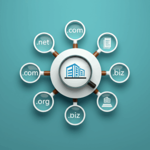 Generate a high-quality, relevant image prompt for an article about: Domain Names: Choosing the Perf