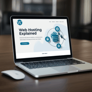 Generate a high-quality, relevant image prompt for an article about: Web Hosting Explained: Simple B