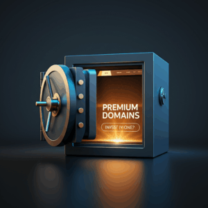 Generate a high-quality, relevant image prompt for an article about: Premium Domains: Invest in One?