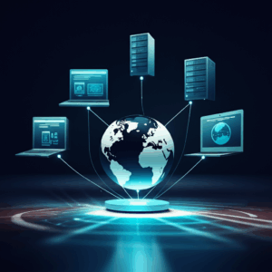 Generate a high-quality, relevant image prompt for an article about: Web Hosting: The Ultimate Begin